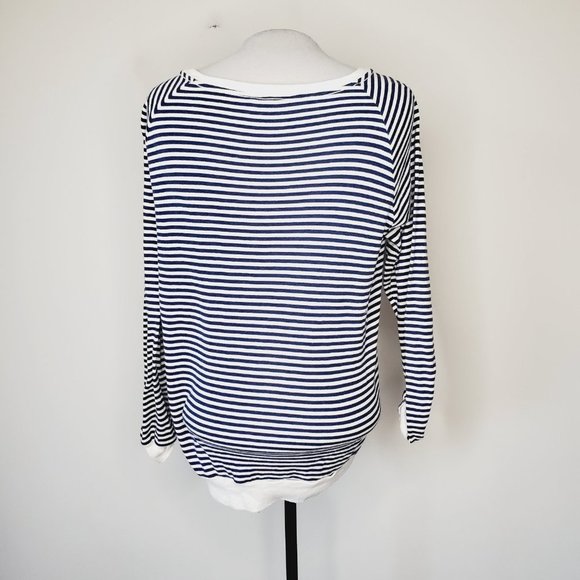ARITZIA TNA Cotton V-Neck Striped Marina Sweater - Picture 4 of 9